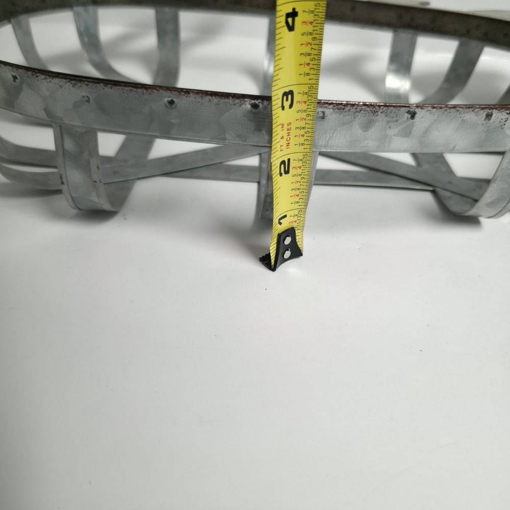 Farmhouse Galvanized Metal Pig Wire Wall Basket Rustic Country Primitive Decor - Picture 11 of 13